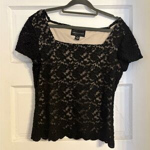 Connected Apparel Black Lace Blouse